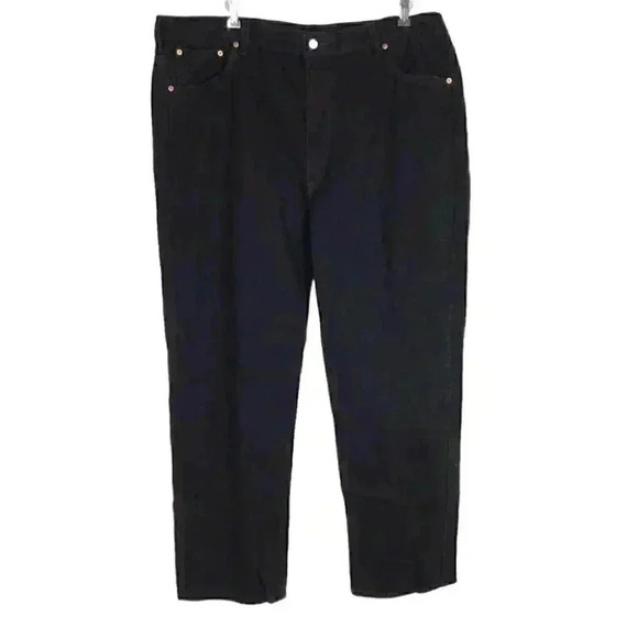 Levis 550 569 Mens 44X32 Relaxed Jeans Black Blue Cotton 5 Pockets Tapered 2 PR - Picture 2 of 12